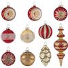 Valery Madelyn - Sfera di Natale in vetro da 10 ct, colore: Oro rosso, 8-12 cm