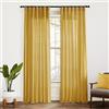 XTMYI Tende gialle lunghe 248 cm per soggiorno, color senape brillante color senape moderna di metà secolo, tende in lino trasparente bohémien MCM per camera da letto, set a 2 pannelli, ocra scuro