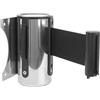 AQCDPJYU 1 set di barriere a nastro retrattile for montaggio a parete con montante in acciaio inossidabile - lunghezza 2/3 m, controllo della folla for la gestione delle code(Black,2meters)