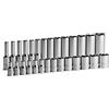 Capri Tools Set di bussole a 6 punti con attacco da 1/4 (set basso e profondo / 4-15 mm)