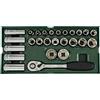 SATA ST09915SJ 26 Pezzi 1/2 Drive 6 Point Metric Socket Tray Set
