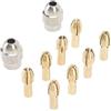 Gucagle Set di pinze per mandrino per trapano Adattatore per mandrino con punta senza chiave in ottone premium per utensili rotanti 8 dimensioni da 0,8 mm a 3,2 mm con 2 mandrini per