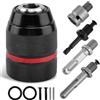 NOWHYX Mandrino autoserrante senza chiave per Milwauke-e, 1/2-20UNF Mount 1-13 mm mandrino autoserrante - Adatto a gambo SDS-Plus da 3/8, codolo esagonale da 1/4 e adattatore per avvitatore a impulsi da 1