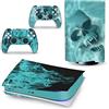 PDURMBUAB Nessuna Schiuma Nessuna Bolla Pelle Decalcomanie Anime Console Per PS5 Disk Edition 2 Controller Pellicola Vinile Avvolge, Durevole, Resistente Graffi 16855
