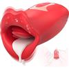 Girlove Tongue Vibrante Sex Toys per Donna Stimolare il Clitoride e G-Spot Donna con 10 Modalità di Vibrazione e 10 Modalità di Bacio Alla Francese, Silicone Massaggiatore per Coppia (GF-006)