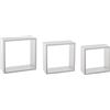 5 five simply smart 5five - Set di 3 mensole a cubo Fixy da parete - Bianche, 3 misure, fissaggi invisibili - Per soggiorno, camera da letto, ufficio, contenitori decorativi