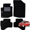 W-Parts Serie 4 TAPPETI - TAPPETINI in Moquette Neri per C1 dal 2005 al 2014 con battitacco Cucito, Bottoni di Fissaggio e Striscia Antiscivolo