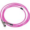 MOCNT 220cm Tubo Olio Freno Moto 28 Gradi Tubo Freno Olio Idraulico Frizione Motocross Tubo Flessibile Olio Freno Idraulico Rinforzato Intrecciato in Acciaio Cavo Linea Rosa