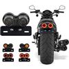 Marber Fanale posteriore a LED per motocicli Retrofit Integrato a doppio tondo per luci di stop per fari luminosi Passo luce 12V 40W con licenza per ATVs Dirt Bike Knight Scooter Cruiser buggy