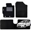 W-Parts Serie 4 TAPPETI - TAPPETINI in Moquette Neri per Yaris III dal 2011 al 2020 - Non per Verisone Ibrida con battitacco Cucito, Bottoni di Fissaggio e Striscia Antiscivolo