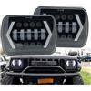 HONGYISM Fari Anteriori Auto Faro Anteriore A LED Impermeabile 7x6 5X7 Con Fascio Luminoso Alto E Basso DRL Per Jeep Per Wrangler YJ Per Cherokee XJ Per Comanche Auto MJ Faro Auto(2 pezzi)