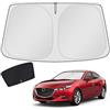 KUST Custom Fit Parabrezza Parasole per Mazda 3 2014 2015 2016 2017 2018 Mazda3 Accessori Hatchback/Berlina Parasole Pieghevole Parasole Blocchi Raggi UV Mantenere La Vostra Auto Più Fresco