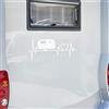 Pimastickerslab Kit 1 Adesivo stickers PASSIONE PER LA ROULOTTE -caravan roulotte- accessori decal scegli colore cod.1842 (010 BIANCO, cm 80 x 35)