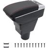 KAERGK Braccioli auto per Hyundai i10 2021-2023 Console centrali per auto Doppio spazio con portabevande Posteriore Utility Box Facile da montare (linea rossa)