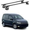 OMAC Menabo - Barre portatutto trasversali, compatibili con VW Caddy IV 2015-2020, galleria da tetto, portabagagli, portabiciclette da tetto, parte da tetto in acciaio 2X, capacità di carico 75 kg