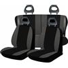 Generico Coprisedili Auto per Fiat Panda (2003/2012), Cotone Grigio scuro/Nero, Made in Italy, varie Versioni Sedili Posteriori… (4 posti schienale posteriore diviso)