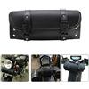 HDBUBALUS Strumento Universale per Manubrio per Moto Anteriore per Forcella Portaoggetti Sissy Bar Borsa per Barilotto In Pelle Pu Nera