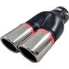 CarJoy Universale Scarico Tubo Doppio Terminale per Auto Moto Sport Silenziatori Posteriori Marmitta Coda Finitura Tipo Suggerimenti Cromato