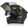 Oubaiya Casco per motociclette a viso pieno, coperchio ribaltabile, casco modulare per motociclette con doppi parasole, per uomini e donne adulti approvato dalla ECE (Black, XXL)