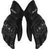 WinNet Guanti donna femminili da moto in pelle con protezioni in carbonio colore nero