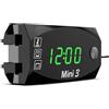 Zohisin Voltmetro Digitale Moto Orologio Termometro 3 in Schermo LED Grande Impermeabile 6-30V per Moto Auto Barca Monitore Batteria