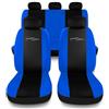 Rebeca Shop Coprisedili auto universali Made in Italy - Racing - schienali posteriori con 2 zip - airbag compatibili in vari colori (Nero/Blu royal)
