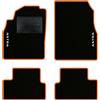 QUEMAR Tappetini Auto compatibili con Opel Astra J 2009-2015 / Kit Tappeti in Moquette e Gomma su Misura (Set 2 Anteriori + 2 Posteriori) / Ricami e Colori Personalizzati (2 Ricami, Bordo Arancio)