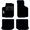 QUEMAR Tappetini Auto compatibili con Golf IV 1997-2006 / Kit Tappeti in Moquette e Gomma su Misura (Set 2 Anteriori + 2 Posteriori) / Ricami e Colori Personalizzati (Bordo Blu, 1 Ricamo)