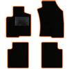 QUEMAR Tappetini Auto compatibili con Lancia Ypsilon 5 porte dal 2011 anche Hybrid/Kit Tappeti Moquette e Gomma su Misura (Set 2 Ant +2 Post)/Ricami e Colori Personalizzati (Bordo Arancio, 0 Ricami)