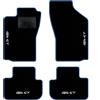 QUEMAR Tappetini Auto per Alfa Romeo GT, Bordo Blu, 4 Ricami | 2003-2010 / Kit Tappeti Moquette e Gomma su Misura / Set 2 Anteriori + 2 Posteriori / Ricami e Colori Personalizzati