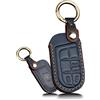 ontto Custodia Cover per Chiave Telecomando Auto Adatta per Jeep Renegade Compass Grand Cherokee Dodge RAM 1500 Dart Fiat 500X Coprichiave in Pelle con Portachiavi 3 Pulsanti Blu