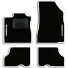 QUEMAR Tappetini Auto per Dacia Sandero, Bordo Bianco, 2 Ricami | anche Stepway / 2012-2020 / Kit Tappeti Moquette e Gomma su Misura / Set 2 Anteriori +2 Post./ Ricami e Colori Personalizzati