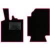 QUEMAR Tappetini Auto compatibili con Smart Fortwo W451 2007-2014 / Kit Tappeti in Moquette e Gomma su Misura (Set 2 Anteriori) / Ricami e Colori Personalizzati (0 Ricami, Bordo Rosa)