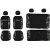 Lupex Shop 500_N.Mb ALL Copri-sedili Auto Compatibili 500 | Nero Mimetico Blu | Set Copri-Sedile Anteriori e Posteriori | Logo Ricamato | Airbag Compatibile | Accessori Auto Interno