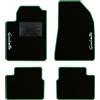 QUEMAR Tappetini Auto per Alfa Romeo Giulietta, Bordo Verde, 2 Ricami | 2010-2016 / Kit Tappeti Moquette e Gomma su Misura / Set 2 Anteriori + 2 Posteriori / Ricami e Colori Personalizzati