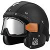 EBAYIN Casco vintage retrò Scooter Casco jet ciclomotore Casco mezzo casco in pelle 3/4 con visiera Casco aperto per uomo e donna Certificazione DOT ECE,M-L=(59~60cm)