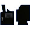 QUEMAR Tappetini Auto compatibili con Smart Fortwo W451 2007-2014 / Kit Tappeti in Moquette e Gomma su Misura (Set 2 Anteriori) / Ricami e Colori Personalizzati (1 Ricamo, Bordo Blu)