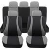 Rebeca Shop Coprisedili Auto Universali LS10 | Kit Anteriore e Posteriore confortevole traspirante | Fodere protezione per Sedili Utilitarie Medie Piccole | No Suv (Grigio)