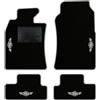 QUEMAR Tappetini Auto compatibili con MINI R50 R52 Cabrio R53 2001-2007/ Kit Tappeti Moquette e Gomma su Misura (Set 2 Anteriori+2 Poster.)/ Ricami e Colori Personalizzati (Bordo Perla, 4 Ricami)
