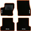 QUEMAR Tappetini Auto compatibili con Ford Kuga II 2013-2019 / Kit Tappeti in Moquette e Gomma su Misura (Set 2 Anteriori + 2 Posteriori) / Ricami e Colori Personalizzati (4 Ricami, Bordo Arancio)