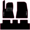 QUEMAR Tappetini Auto compatibili con Tesla Model 3 dal 2017 anche Highland/Kit Tappeti Moquette e Gomma su Misura (Set 2 Anter.+1 Poster.)/Ricami e Colori Personalizzati (Bordo Rosa, 2 Ricami)