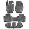 MTM Tappetini Gomma per Toyota Highlander 7 posti Hybrid 2021- Design a Vaschetta, su Misura con Bordi Rialzati cod. 3D 9809