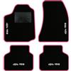 QUEMAR Tappetini Auto per Alfa Romeo 159, Bordo Rosa, Ricami 4 | 2005-2011 / Kit Tappeti Moquette e Gomma su Misura / Set 2 Anteriori + 2 Posteriori / Ricami e Colori Personalizzati