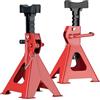 Wiltec Set di 2 cavalletti Auto, cavalletti per carrozzeria, capacità 2 tonnellate/Coppia, Altezza Regolabile 26,5-43 cm, Testa in Gomma Antiscivolo