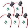 Mintice 5 X Auto Calibro 12 Scatola Porta Fusibili ATC ATO In-line Portafusibili con Cappello AWG Filo di Rame 12V 30A Lama Presa Impermeabile