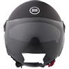 BHR Casco Demi-Jet 840 DUAL SHIELD - Casco Scooter Doppia Visiera Omologato ECE 22.06 con Visierino Interno Parasole e Sgancio Micrometrico - Nero Opaco M