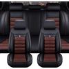 PUDLAII Coprisedi per Auto Adatti per Audi Q3 S-Line/Q3 Quattro/Q3 Sportback/Q5/Q5 in Pelle Impermeabili e Traspiranti, Coprisedi per 5 Posti, Nero Caffè