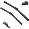 MEXWLOP Set di spazzole tergicristallo anteriori di qualità, for NISSAN, JUKE F16 2020 2021 2022 2023, spazzole for parabrezza, adattatore for coperchio lavavetri, motore perfetto, for parabrezza Spaz