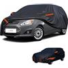 generico Telo copriauto esterni Compatibile con Ford C-MAX 2003-2019,antivento,antipioggia,antineve,antisole impermeabile,protezione per tutte le stagioni (black orange)