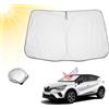 BIBIBO Copertura Parabrezza Auto Parasole Compatibile con Renault Captur 2013-2025, Copertura Auto Parabrezza Pieghevole con Protezione UV Parasole Anti UV